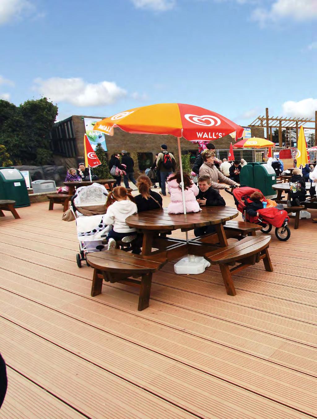 Eco-friendly Decking Project: Product: Colchester Zoo, Essex Dura Deck Type 295 Teak Dura Composites supplied over 800m 2 of Dura Deck Type 295 which was chosen because of its ease of installation.
