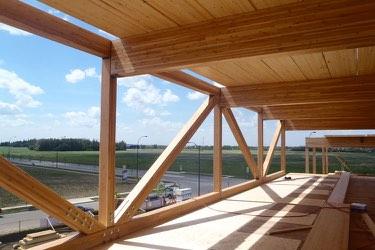 Mass timber products Glue-laminated timber (glt) panels Image source: manasc isaac architects/fast + epp Glulam decking: Similar to deep glulam beams laid on their side Same code