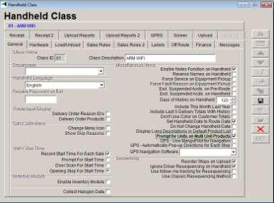Handheld Class (Optional) Within each Handheld Class, you can determine whether the Multi-Unit item selected will always be used, or if the driver will be prompted to select from a list of all
