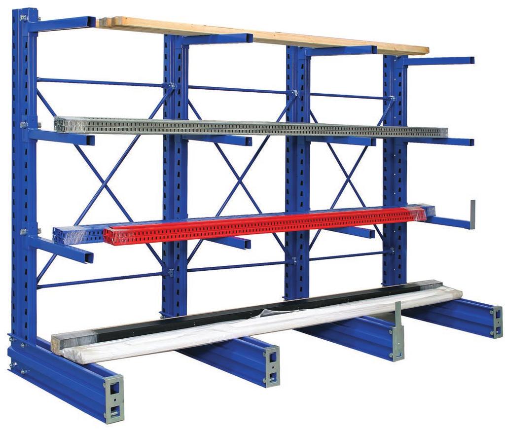 Cantilever Rack Frame capacities up to 1750kg Arms adjust every 70mm Quick & easy to