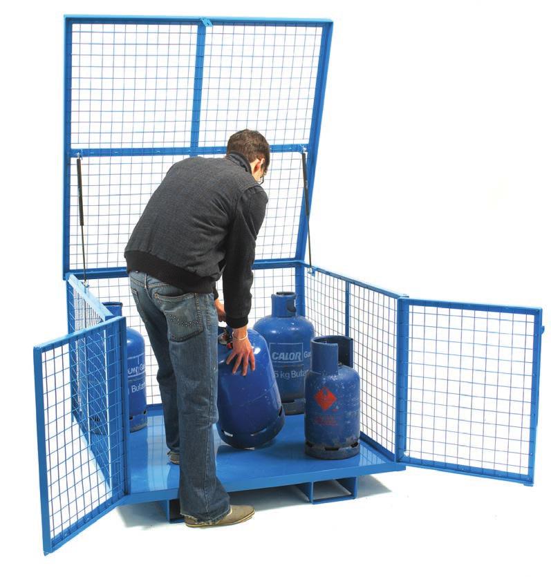 Security Cages Security Cage with Lift Up Lid Fully welded construction Hinged lift up lid is assisted by gas struts When the lid is shut the front doors will not open leaving a