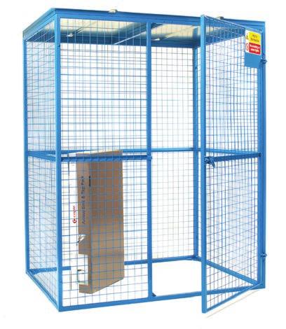 85 Lock Up Security Cage Manufactured from 50 x 50mm mesh panels & galvanised roof This unit is supplied fully constructed Units have a hasp & staple padlock facility (padlock not