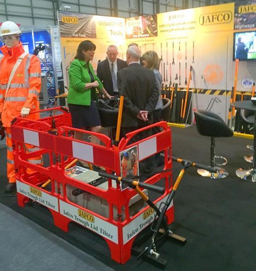 Jean Wilkes and Malcolm Latham can be seen talking to the Under-Secretary of State, Department for Transport, shared their plans to further develop the already impressive Jafco product