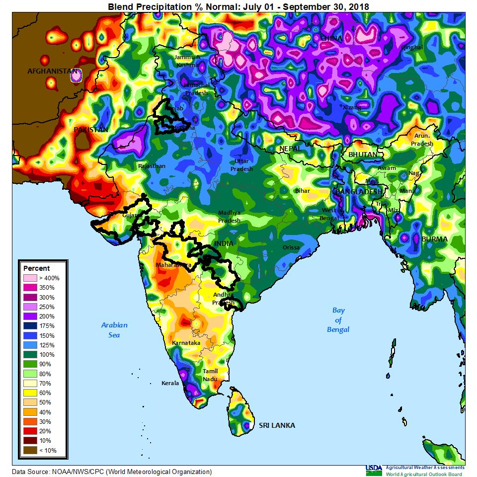 Inconsistent seasonal rainfall