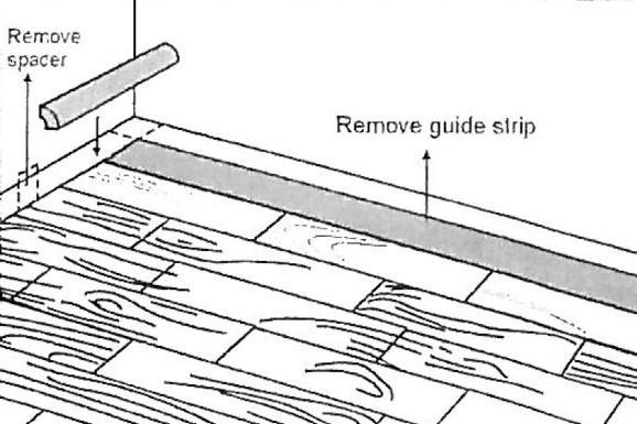 Use blue adhesive tape every five or six rows to ensure planks remain firmly in