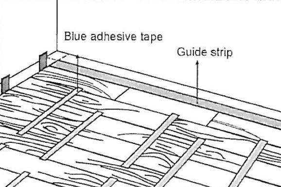 Once the entire surface is covered, remove the guide planks and replace with