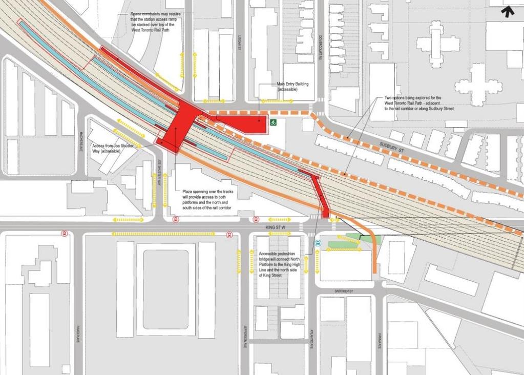 King-Liberty SmartTrack Station DESIGN UPDATE Refinements Underway: Opportunities to extend the West Toronto Rail Path are being explored.