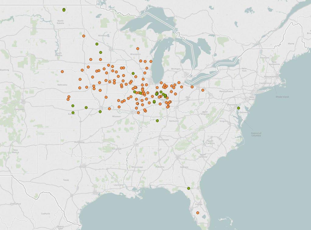 Our network spans 15 states and 141 farms with diverse practices and objectives 2018 site details New