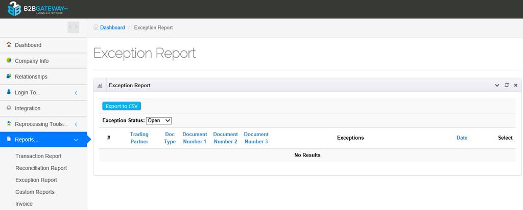 B2B DIFFERENCE EXCEPTION REPORTS If a client sees an Open Exception in the Transaction Report, they should open up the Exception Reports Section on their Client Portal Here they will