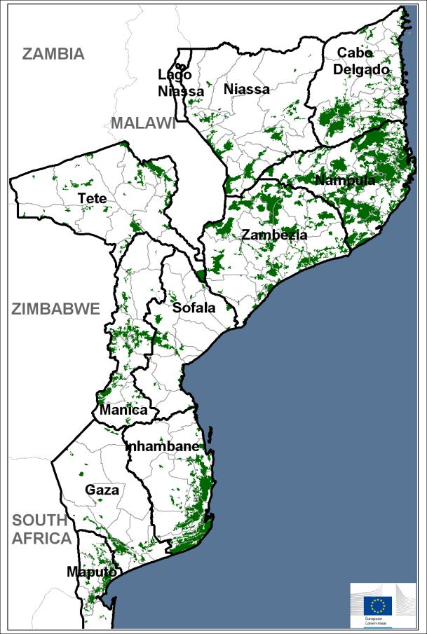 Mozambique In Mozambique the south and part of the central provinces show strong El Niño impact, while the main agricultural areas in the north appear less affected.