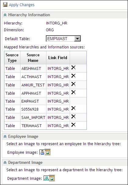 24 Chapter 2 Managing the Data Sources 2. To select a hierarchy mapping as the default, select the source table from the Default Table drop-down list.