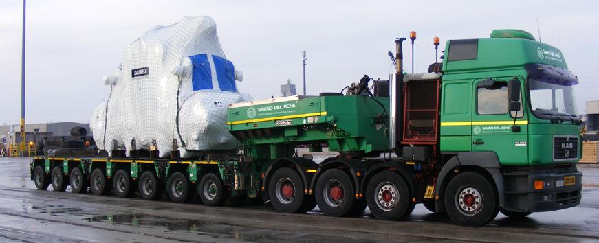 SPECIAL HAULAGE Savino Del Bene is one of the few Italian multinational freight forwarding companies deploying its own equipment to haul over standard packages