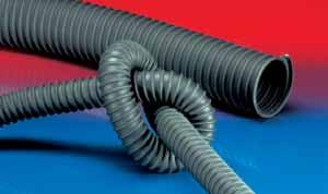 fibres; for gaseous media such as vapors and smoke; for steam extraction; as conductor of hot and cold air; for blowers and compressors Properties: very good heat resistance; abrasion-proof; good