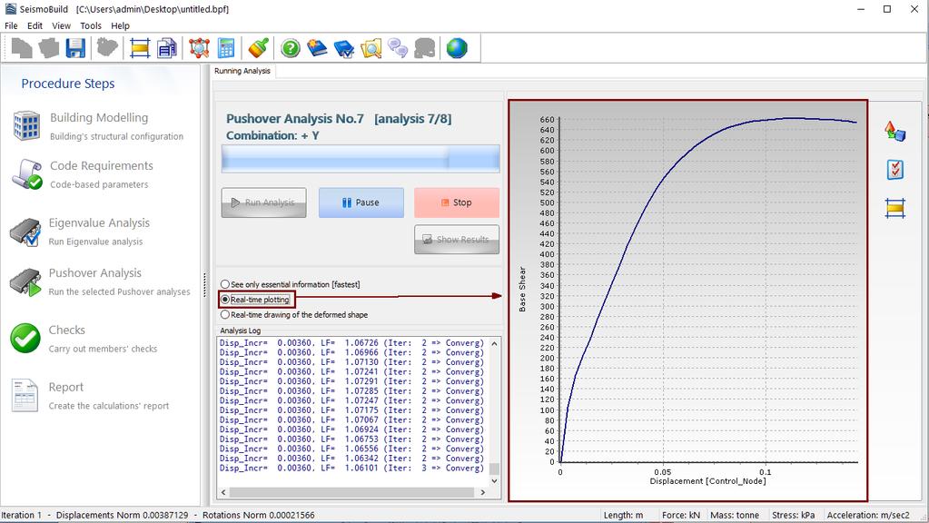 146 SeismoBuild User Manual Real-time plotting option Alternatively, the user may also choose to visualise the real-time