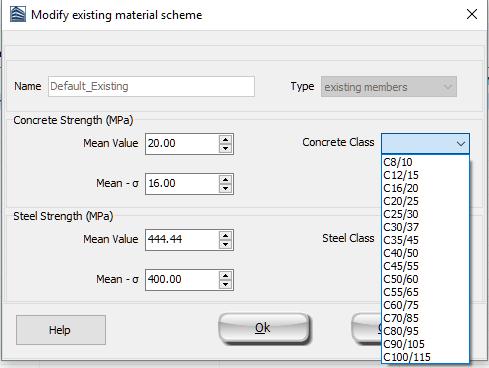 18 SeismoBuild User Manual Building Modeller Material Sets Building Modeller Modify Existing Material Scheme By clicking on