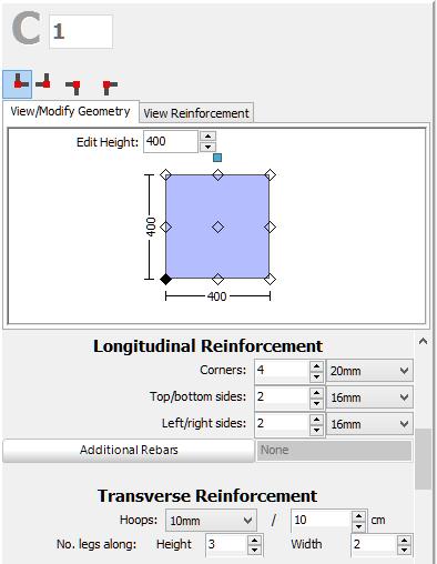 Appendix D 279 Reinforcement Pattern Adding single longitudinal