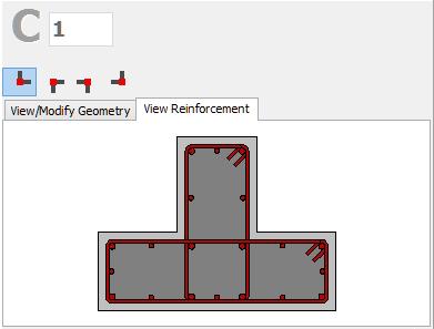 286 SeismoBuild User Manual Modify/View additional reinforcement window On the Properties Window users may choose between the View Reinforcement, where the reinforcement of the section is displayed