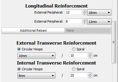 Appendix D 307 Further, both external and internal longitudinal and transverse reinforcement may be defined by editing the relevant reinforcement patterns.