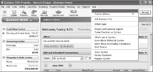 Using Help You can use Quicken Help to get information about Quicken features and tools.
