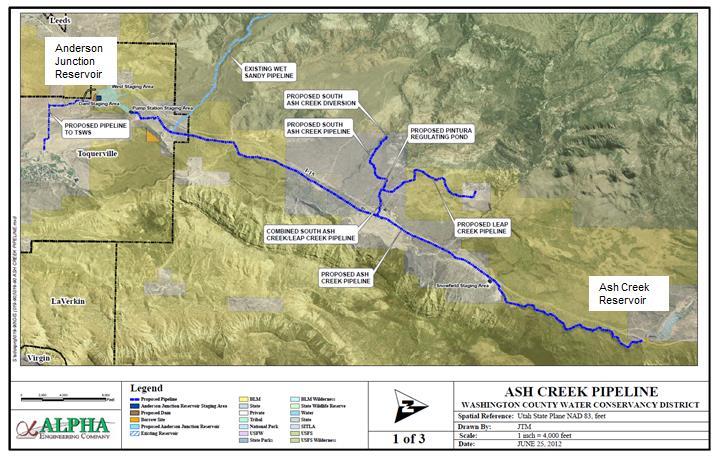 ASH CREEK PIPELINE AND TOQUER RESERVOIR Estimated $34.