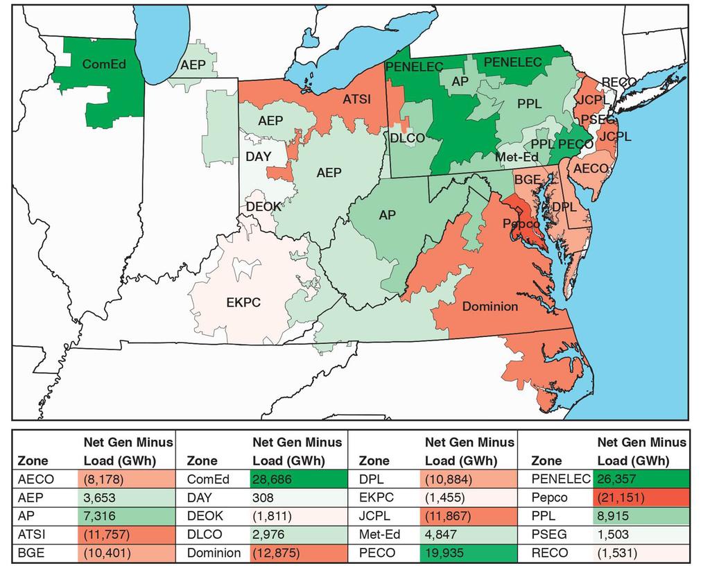 2013 State of the Market Report for PJM while the PENELEC Control Zone has more generation than load.