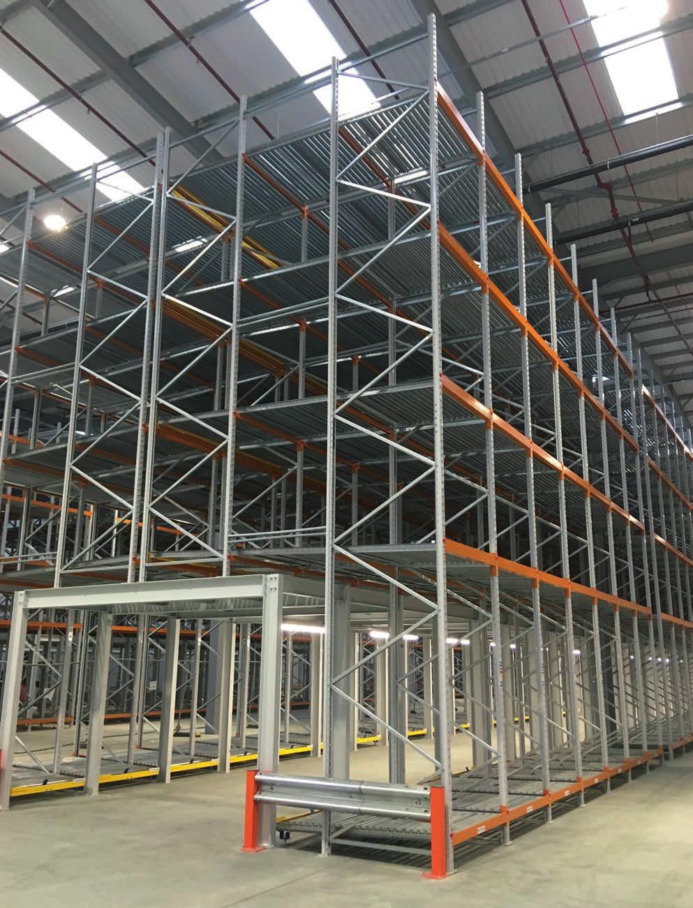 Push-Back Racking - First In - Last Out (FILO) Pallets are loaded and unloaded from the same aisle, reducing truck travel distances and