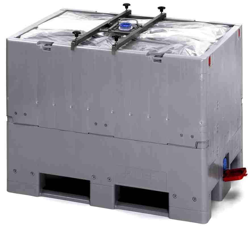 transponder the IBC can be traced Easy filling, emptying and transport Optimal space utilization stackable and collapsible Lids for big boxes and bulk containers Externely sturdy and stackable
