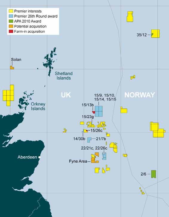 North Sea acquisition / new ventures UK: 2010 New acreage In 2010 Premier secured interests in 19 new North Sea exploration blocks UK West Orkney Frontier acreage targeted a Devonian pre-rift system