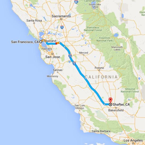 Super Regional: Shafter has very good access to population centers over long distances WE MEASURED EACH
