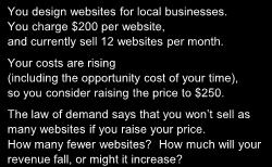 What are the income and cross-price elasticities of demand? 1 A scenario You design websites for local businesses.