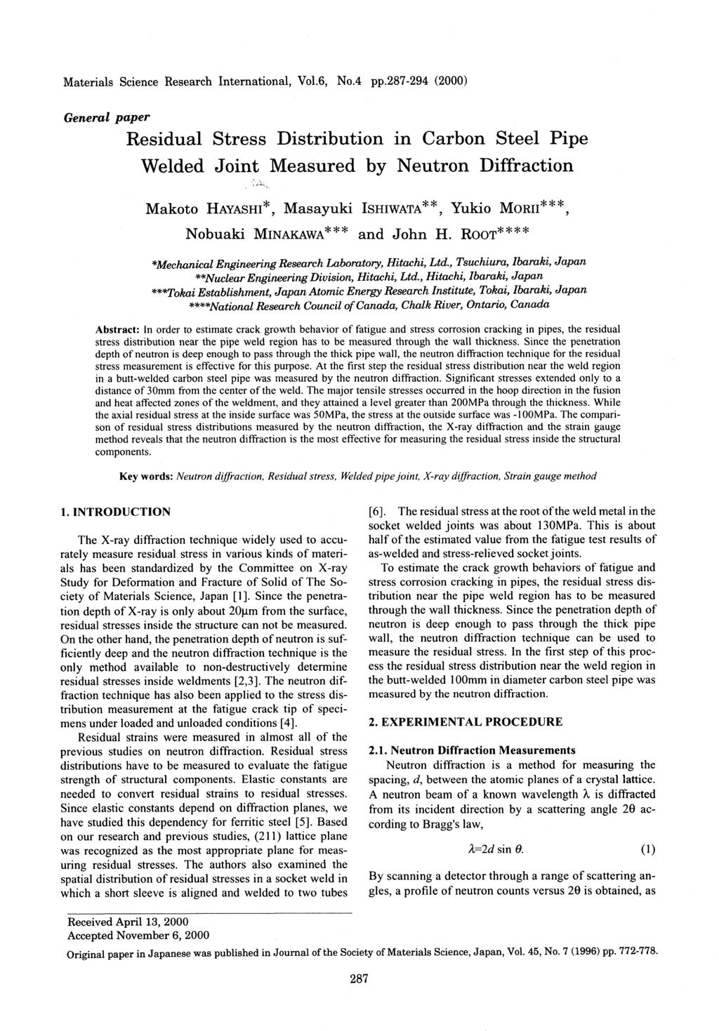 Materials Science Research International, Vol.6, No.4 pp.