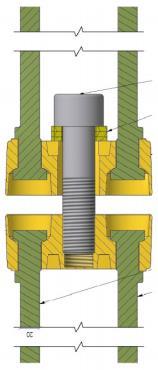 longitudinal reinforcement along the beam-column joint. Fig.12a: Connector used for Fig.12b: Test set-up adopted to assess dry emulative beam column joints.