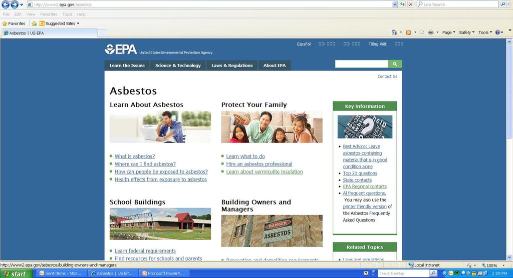 See EPA s National Asbestos Web