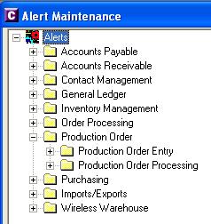 Production Order Alerts Notify user that a Production Order has