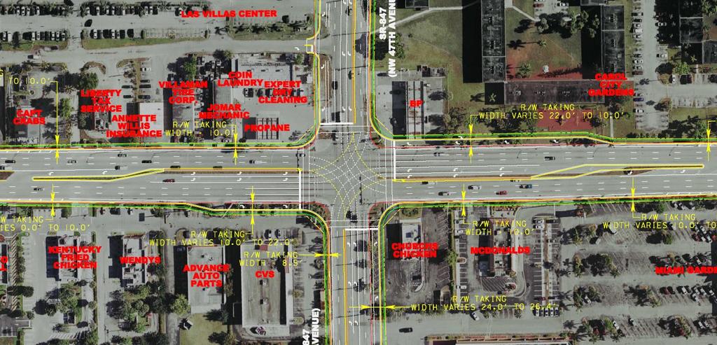 VII. DEVELOPMENT PHASE E. INTERSECTIONS As Proposed NW 47 th Ave within the project limits is a minor arterial and will be up graded to a 4-lane divided typical section with a 40 MPH Design Speed.