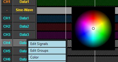 This menu offers additional options to edit signals and groups.