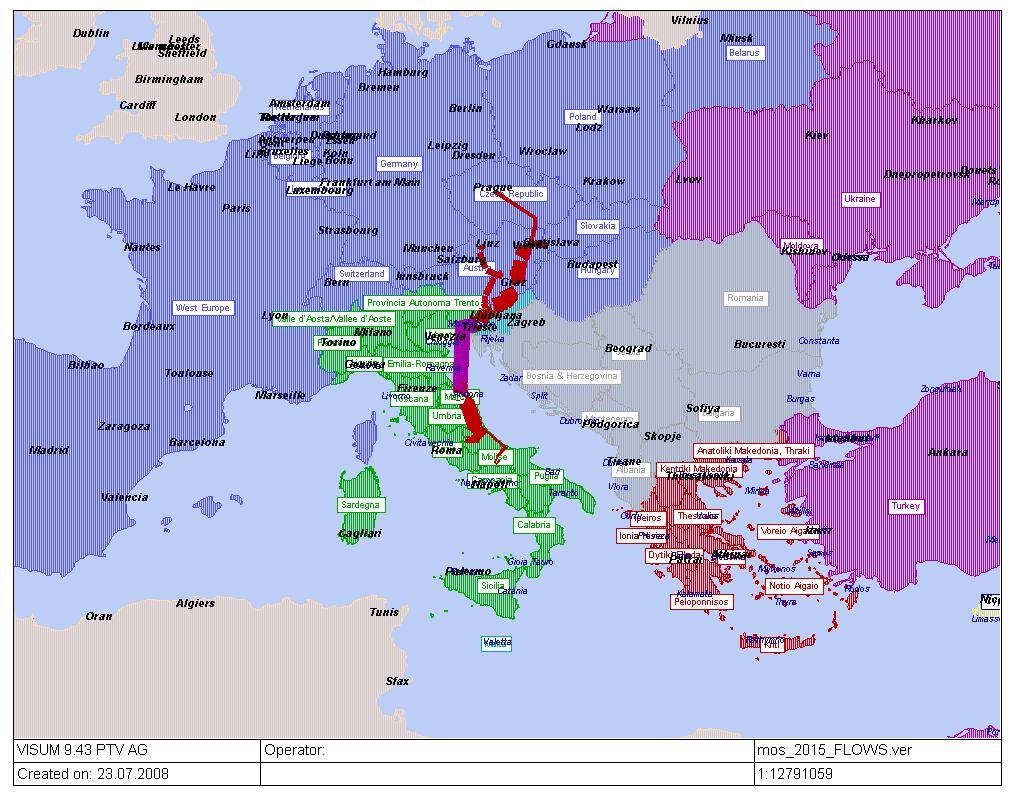 The above presentation of the MoS flows on the indicative MoS link Koper-Ancona for the examined potential MoS corridor between the eastern & western segments of the North Adriatic ports cluster,