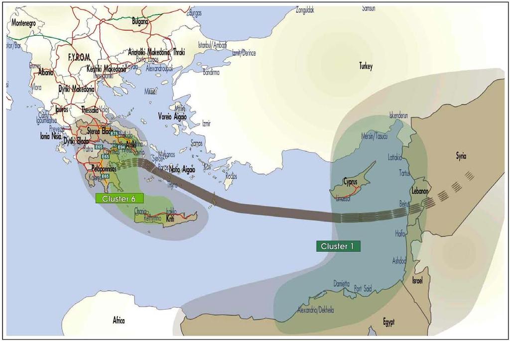 Figure 2-45 MoS potential corridor 6 (EMR Middle East & Central/ South Aegean