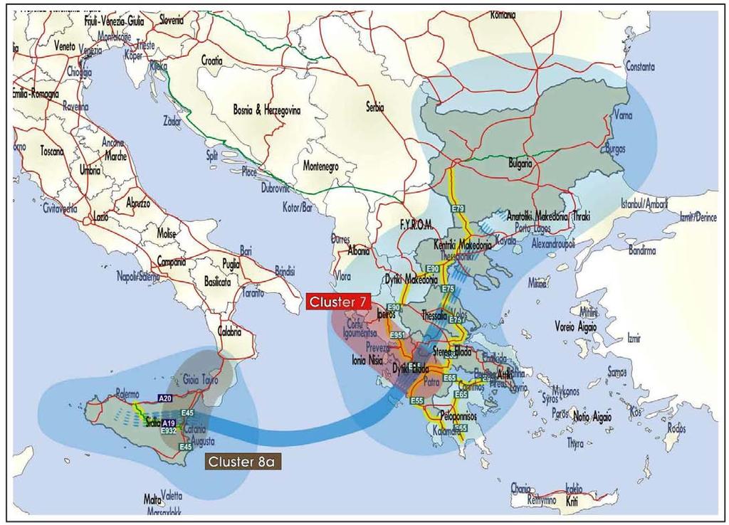 Figure 2-60 MoS potential corridor 8 (Ionian Sea/ West Greece & the Italian ports of the