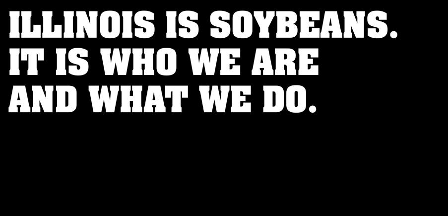 ILLINOIS IS SOYBEANS. IT IS WHO WE ARE AND WHAT WE DO.