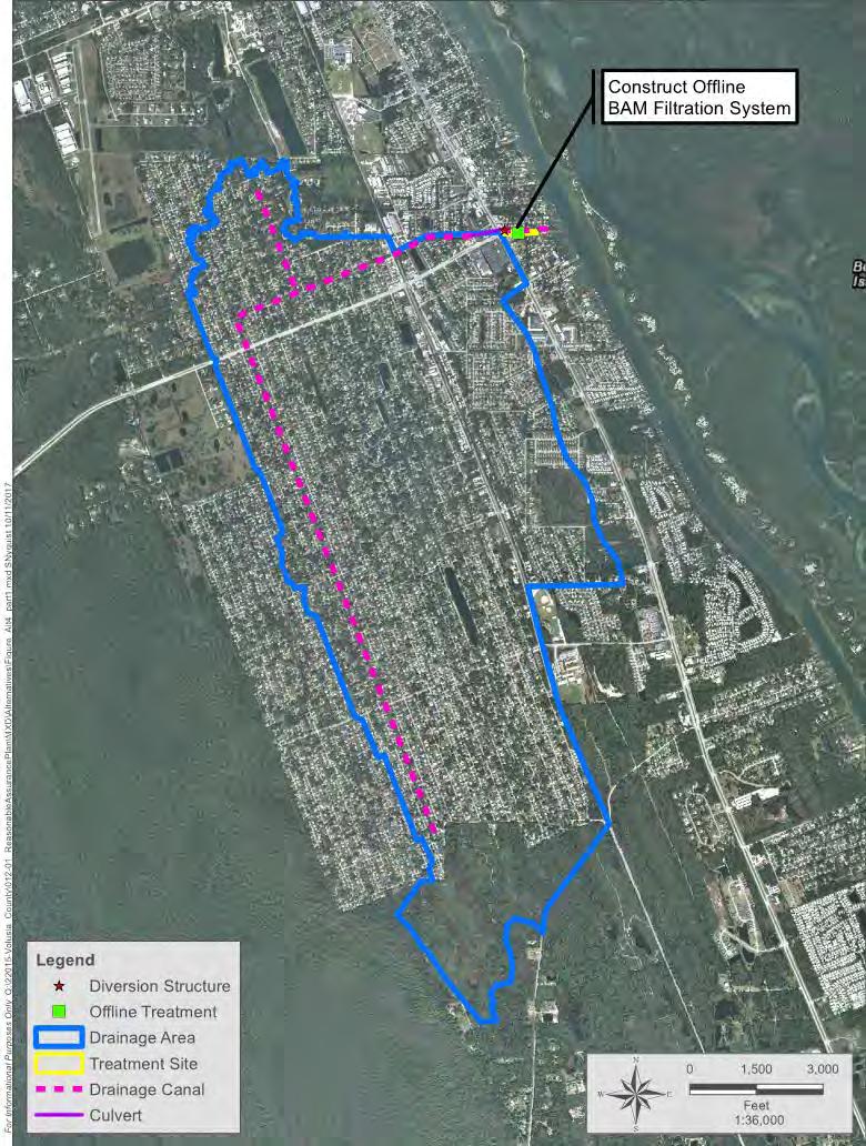 Option 4: East Indian River Boulevard Bioreactor Existing Swale and Wet Detention