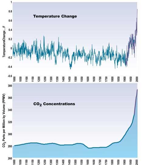 Strong correlation between [CO2] and
