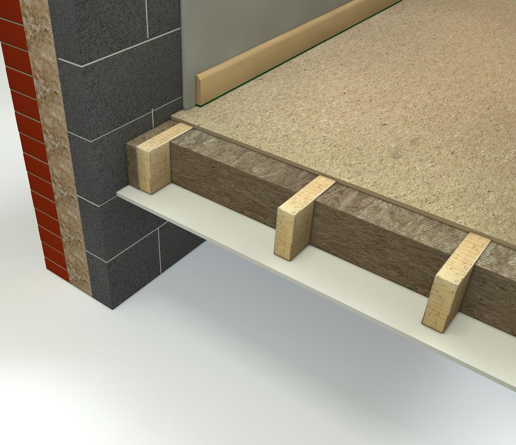 Exposed Soffit Floors Exposed soffit Between timber joists Earthwool Loft Roll or Friction fitting between timber joists closes joints, preventing air movement and infiltration Es03 Es04 NEW BUILD