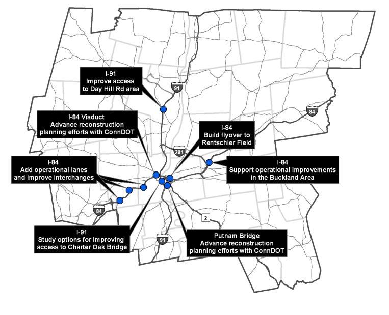 5. Support findings of the I-84 Viaduct study, including coordination with other area transportation plans & projects; and identification of next steps toward implementation. 6.