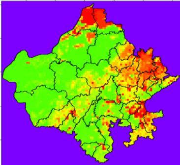 Water Holding Capacity of Soil, NBSS&LUP soil map Land-use, satellite derived Adaptive Capacity: Percent irrigation