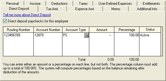 Part 2: Day-to-Day Business Click this box to be able to directly deposit the employee s paycheques.