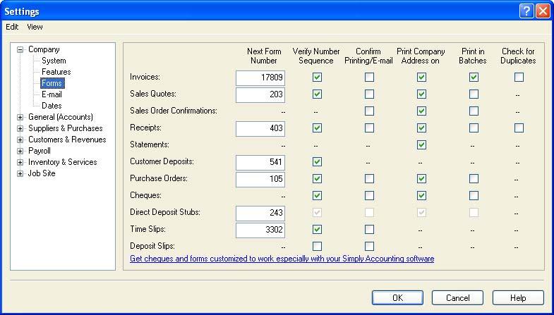 Part 1: Setting Up Enter Options for Orders, Invoices, and Other Forms 1. In the Home window on the Setup menu, choose System Settings, then Settings. 2.