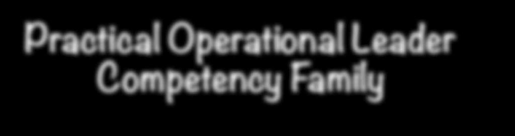 Practical Operational Leader Competency Family BUILDING A SUCCESSFUL TEAM Using appropriate methods and a flexible interpersonal style to help build a cohesive team; facilitating the completion of