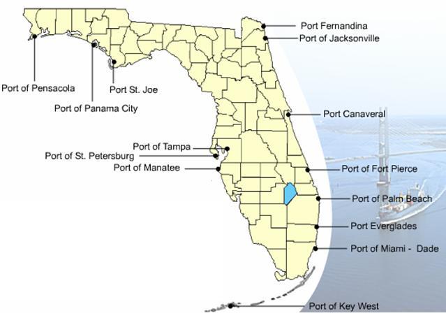 1.0 STUDY INFORMATION 1.1 STUDY LOCATION The Port Everglades Harbor is a major seaport located on the southeast coast of Florida in Broward County, (Figure 1).