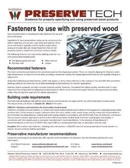 Reference for Fasteners PreserveTech: Fasteners One-page reference sheet Code